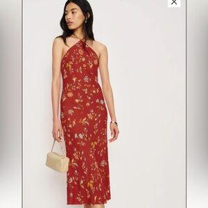 Reformation Floria Dress Red Small